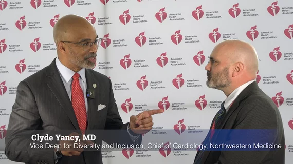 Clyde W. Yancy, MD, MSc, vice dean for diversity and inclusion, chief of cardiology in the Department of Medicine, and a professor of medicine in cardiology and medical social sciences at Northwestern Medicine, discusses health equity issues in cardiology at the American Heart Association (AHA) 2022 meeting. 